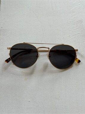 Crap Eyewear Gold Frame Sunglasses with Black Lenses
